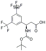 (R)-3-(3,5-BIS-TRIFLUOROMETHYL-PHENYL)-3-TERT-BUTOXYCARBONYLAMINO-PROPIONIC ACID Struktur