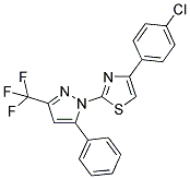 4-(4-CHLOROPHENYL)-2-[5-PHENYL-3-(TRIFLUOROMETHYL)-1H-PYRAZOL-1-YL]-1,3-THIAZOLE Struktur