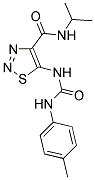 N-ISOPROPYL-5-({[(4-METHYLPHENYL)AMINO]CARBONYL}AMINO)-1,2,3-THIADIAZOLE-4-CARBOXAMIDE Struktur