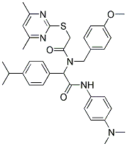 N-(4-(DIMETHYLAMINO)PHENYL)-2-(2-(4,6-DIMETHYLPYRIMIDIN-2-YLTHIO)-N-(4-METHOXYBENZYL)ACETAMIDO)-2-(4-ISOPROPYLPHENYL)ACETAMIDE Struktur