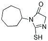 3-CYCLOHEPTYL-2-MERCAPTO-3,5-DIHYDRO-4H-IMIDAZOL-4-ONE Struktur