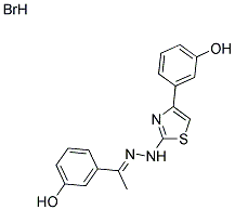 (1E)-1-(3-HYDROXYPHENYL)ETHANONE [4-(3-HYDROXYPHENYL)-1,3-THIAZOL-2-YL]HYDRAZONE HYDROBROMIDE Struktur