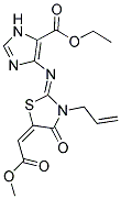 ETHYL 4-{[(2Z,5E)-3-ALLYL-5-(2-METHOXY-2-OXOETHYLIDENE)-4-OXO-1,3-THIAZOLIDIN-2-YLIDENE]AMINO}-1H-IMIDAZOLE-5-CARBOXYLATE Struktur