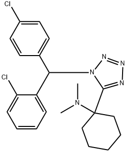 1-(1-((2-CHLOROPHENYL)(4-CHLOROPHENYL)METHYL)-1H-TETRAZOL-5-YL)-N,N-DIMETHYLCYCLOHEXANAMINE Struktur