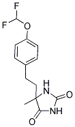 5-[2-[4-(DIFLUOROMETHOXY)PHENYL]ETHYL]-5-METHYLIMIDAZOLIDINE-2,4-DIONE Struktur