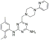 N2-(2-METHOXY-5-METHYLPHENYL)-6-((4-(PYRIDIN-2-YL)PIPERAZIN-1-YL)METHYL)-1,3,5-TRIAZINE-2,4-DIAMINE Struktur