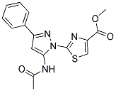 METHYL 2-[5-(ACETYLAMINO)-3-PHENYL-1H-PYRAZOL-1-YL]-1,3-THIAZOLE-4-CARBOXYLATE Struktur