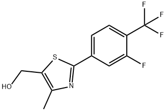 2-[3-FLUORO-4-(TRIFLUOROMETHYL)PHENYL]-4-METHYL-5-HYDROXYMETHYL THIAZOLE Struktur