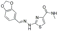 2-[(2E)-2-(1,3-BENZODIOXOL-5-YLMETHYLENE)HYDRAZINO]-N-METHYL-1,3-THIAZOLE-4-CARBOXAMIDE Struktur