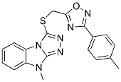 9-METHYL-3-(3-P-TOLYL-[1,2,4]OXADIAZOL-5-YLMETHYLSULFANYL)-9H-BENZO[4,5]IMIDAZO[2,1-C][1,2,4]TRIAZOLE Struktur