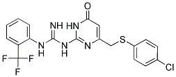 N-(4-{[(4-CHLOROPHENYL)THIO]METHYL}-6-OXO-1,6-DIHYDROPYRIMIDIN-2-YL)-N'-[2-(TRIFLUOROMETHYL)PHENYL]GUANIDINE Struktur