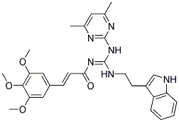 (2E,NE)-N-((2-(1H-INDOL-3-YL)ETHYLAMINO)(4,6-DIMETHYLPYRIMIDIN-2-YLAMINO)METHYLENE)-3-(3,4,5-TRIMETHOXYPHENYL)ACRYLAMIDE Struktur