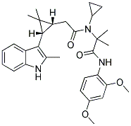 2-(N-CYCLOPROPYL-2-((1R,3S)-2,2-DIMETHYL-3-(2-METHYL-1H-INDOL-3-YL)CYCLOPROPYL)ACETAMIDO)-N-(2,4-DIMETHOXYPHENYL)-2-METHYLPROPANAMIDE Struktur