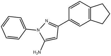 3-(2,3-DIHYDRO-1H-INDEN-5-YL)-1-PHENYL-1H-PYRAZOL-5-AMINE Struktur