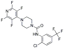 N-[2-CHLORO-5-(TRIFLUOROMETHYL)PHENYL]-4-(2,3,5,6-TETRAFLUOROPYRIDIN-4-YL)PIPERAZINE-1-CARBOXAMIDE Struktur