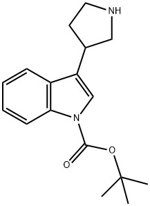 3-PYRROLIDIN-3-YL-INDOLE-1-CARBOXYLIC ACID TERT-BUTYL ESTER Struktur