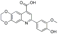 7-(4-HYDROXY-3-METHOXY-PHENYL)-2,3-DIHYDRO-[1,4]DIOXINO[2,3-G]QUINOLINE-9-CARBOXYLIC ACID Struktur