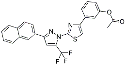 3-{2-[3-(2-NAPHTHYL)-5-(TRIFLUOROMETHYL)-1H-PYRAZOL-1-YL]-1,3-THIAZOL-4-YL}PHENYL ACETATE Struktur