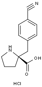 (S)-ALPHA-(4-CYANO-BENZYL)-PROLINE-HCL Struktur