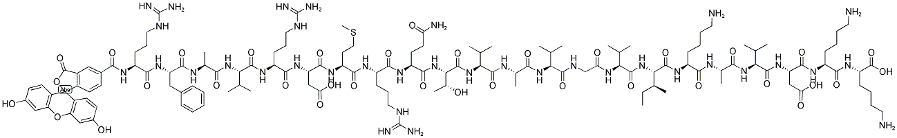 5-FAM-ARG-PHE-ALA-VAL-ARG-ASP-MET-ARG-GLN-THR-VAL-ALA-VAL-GLY-VAL-ILE-LYS-ALA-VAL-ASP-LYS-LYS-OH Struktur