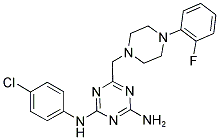 N2-(4-CHLOROPHENYL)-6-((4-(2-FLUOROPHENYL)PIPERAZIN-1-YL)METHYL)-1,3,5-TRIAZINE-2,4-DIAMINE Struktur