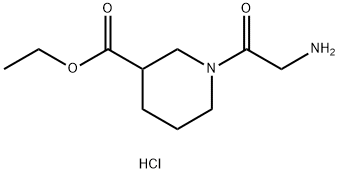 RAC 1-(2-AMINO-ACETYL)-PIPERIDINE-3-CARBOXYLIC ACID ETHYL ESTER HCL Struktur