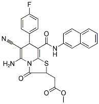 METHYL 2-(5-AMINO-6-CYANO-7-(4-FLUOROPHENYL)-8-(NAPHTHALEN-2-YLCARBAMOYL)-3-OXO-3,7-DIHYDRO-2H-THIAZOLO[3,2-A]PYRIDIN-2-YL)ACETATE Struktur