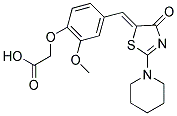 {2-METHOXY-4-[(Z)-(4-OXO-2-PIPERIDIN-1-YL-1,3-THIAZOL-5(4H)-YLIDENE)METHYL]PHENOXY}ACETIC ACID Struktur