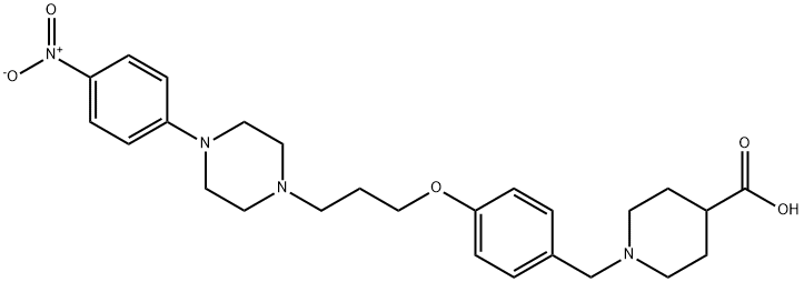 1-(4-(3-[4-(4-NITROPHENYL)PIPERAZINO]PROPOXY)BENZYL)-4-PIPERIDINECARBOXYLIC ACID Struktur