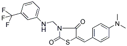 (5E)-5-[4-(DIMETHYLAMINO)BENZYLIDENE]-3-({[3-(TRIFLUOROMETHYL)PHENYL]AMINO}METHYL)-1,3-THIAZOLIDINE-2,4-DIONE Struktur