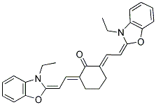 2,6-BIS((E)-2-[3-ETHYL-1,3-BENZOXAZOL-2(3H)-YLIDENE]ETHYLIDENE)CYCLOHEXANONE Struktur