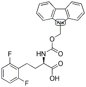 (R)-4-(2,6-DIFLUORO-PHENYL)-2-(9H-FLUOREN-9-YLMETHOXYCARBONYLAMINO)-BUTYRIC ACID Struktur