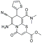 METHYL 6-AMINO-7-CYANO-9-[(DIMETHYLAMINO)CARBONYL]-4-OXO-8-THIEN-2-YL-4H,8H-PYRIDO[2,1-B][1,3]THIAZINE-2-CARBOXYLATE Struktur