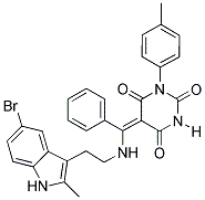 (E)-5-((2-(5-BROMO-2-METHYL-1H-INDOL-3-YL)ETHYLAMINO)(PHENYL)METHYLENE)-1-P-TOLYLPYRIMIDINE-2,4,6(1H,3H,5H)-TRIONE Struktur