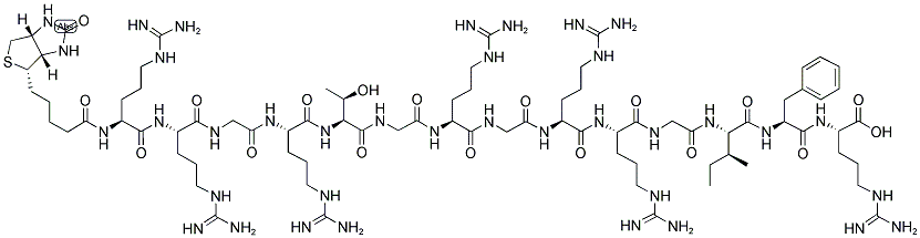 BIOTIN-ARG-ARG-GLY-ARG-THR-GLY-ARG-GLY-ARG-ARG-GLY-ILE-PHE-ARG-OH Struktur