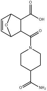 3-(4-CARBAMOYL-PIPERIDINE-1-CARBONYL)-7-OXA-BICYCLO[2.2.1]HEPT-5-ENE-2-CARBOXYLIC ACID Struktur