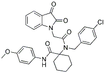 1-(N-(4-CHLOROBENZYL)-2-(2,3-DIOXOINDOLIN-1-YL)ACETAMIDO)-N-(4-METHOXYPHENYL)CYCLOHEXANECARBOXAMIDE Struktur