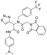 N-(4-(DIMETHYLAMINO)PHENYL)-2-(2-(1,3-DIOXOISOINDOLIN-2-YL)-N-(4-(TRIFLUOROMETHYL)BENZYL)ACETAMIDO)-2-(1,2,3-THIADIAZOL-4-YL)ACETAMIDE Struktur