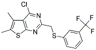 4-CHLORO-5,6-DIMETHYL-2-(([3-(TRIFLUOROMETHYL)PHENYL]THIO)METHYL)THIENO[2,3-D]PYRIMIDINE Struktur