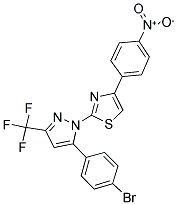 2-[5-(4-BROMOPHENYL)-3-(TRIFLUOROMETHYL)-1H-PYRAZOL-1-YL]-4-(4-NITROPHENYL)-1,3-THIAZOLE Struktur