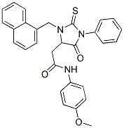 N-(4-METHOXYPHENYL)-2-[3-(1-NAPHTHYLMETHYL)-5-OXO-1-PHENYL-2-THIOXO-4-IMIDAZOLIDINYL]ACETAMIDE Struktur