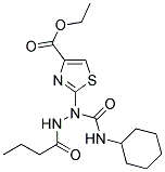 ETHYL 2-{2-BUTYRYL-1-[(CYCLOHEXYLAMINO)CARBONYL]HYDRAZINO}-1,3-THIAZOLE-4-CARBOXYLATE Struktur