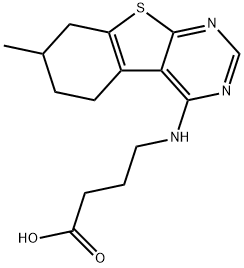 4-(7-METHYL-5,6,7,8-TETRAHYDRO-BENZO[4,5]THIENO-[2,3-D]PYRIMIDIN-4-YLAMINO)-BUTYRIC ACID Struktur