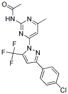 N-{4-[3-(4-CHLOROPHENYL)-5-(TRIFLUOROMETHYL)-1H-PYRAZOL-1-YL]-6-METHYLPYRIMIDIN-2-YL}ACETAMIDE Struktur