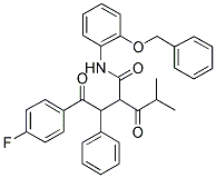 2-[2-(4-FLUOROPHENYL)-2-OXO-1-PHENYL-ETHYL]-4-METHYL-3-OXO-PENTANOIC ACID, (2-BENZYLOXY-PHENYL)-AMIDE Struktur