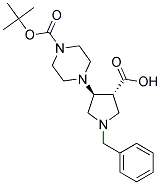 TRANS-1-BENZYL-4-(4-BOC-PIPERAZIN-1-YL)-3-PYRROLIDINECARBOXYLIC ACID Struktur