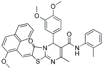 (E)-5-(3,4-DIMETHOXYPHENYL)-2-((2-METHOXYNAPHTHALEN-1-YL)METHYLENE)-7-METHYL-3-OXO-N-O-TOLYL-3,5-DIHYDRO-2H-THIAZOLO[3,2-A]PYRIMIDINE-6-CARBOXAMIDE Struktur