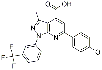 6-(4-METHOXY-PHENYL)-3-METHYL-1-(3-TRIFLUOROMETHYL-PHENYL)-1H-PYRAZOLO[3,4-B]PYRIDINE-4-CARBOXYLIC ACID Struktur