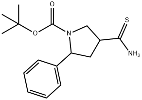 2-PHENYL-4-THIOCARBAMOYL-PYRROLIDINE-1-CARBOXYLIC ACID TERT-BUTYL ESTER Struktur