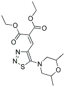 DIETHYL {[5-(2,6-DIMETHYLMORPHOLIN-4-YL)-1,2,3-THIADIAZOL-4-YL]METHYLENE}MALONATE Struktur